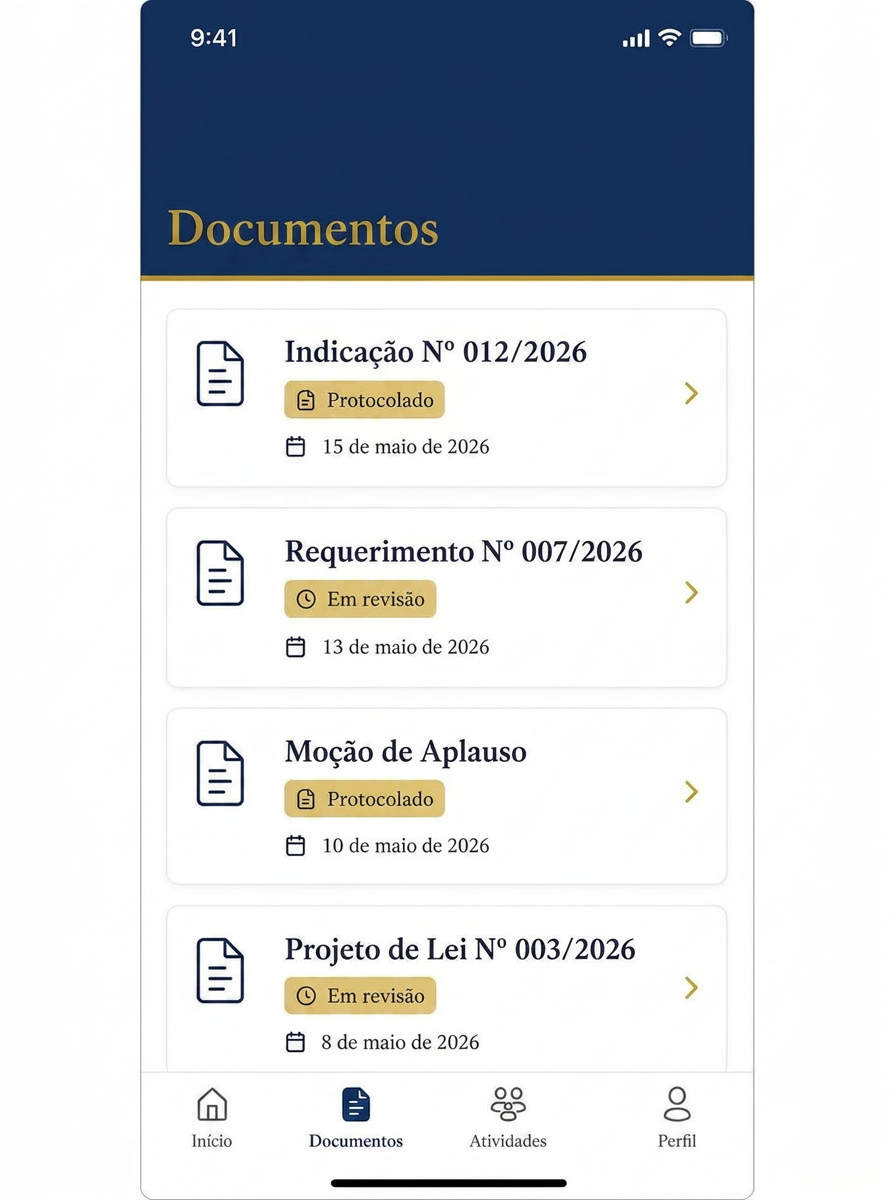 ALIADO no celular, com a produção legislativa do gabinete